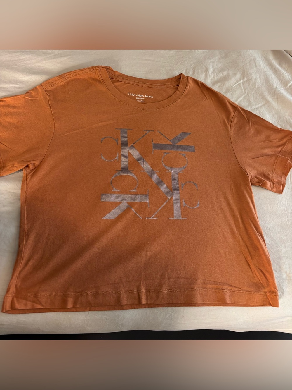 Calvin Klein Jeans Orange Short Sleeve Logo Tee